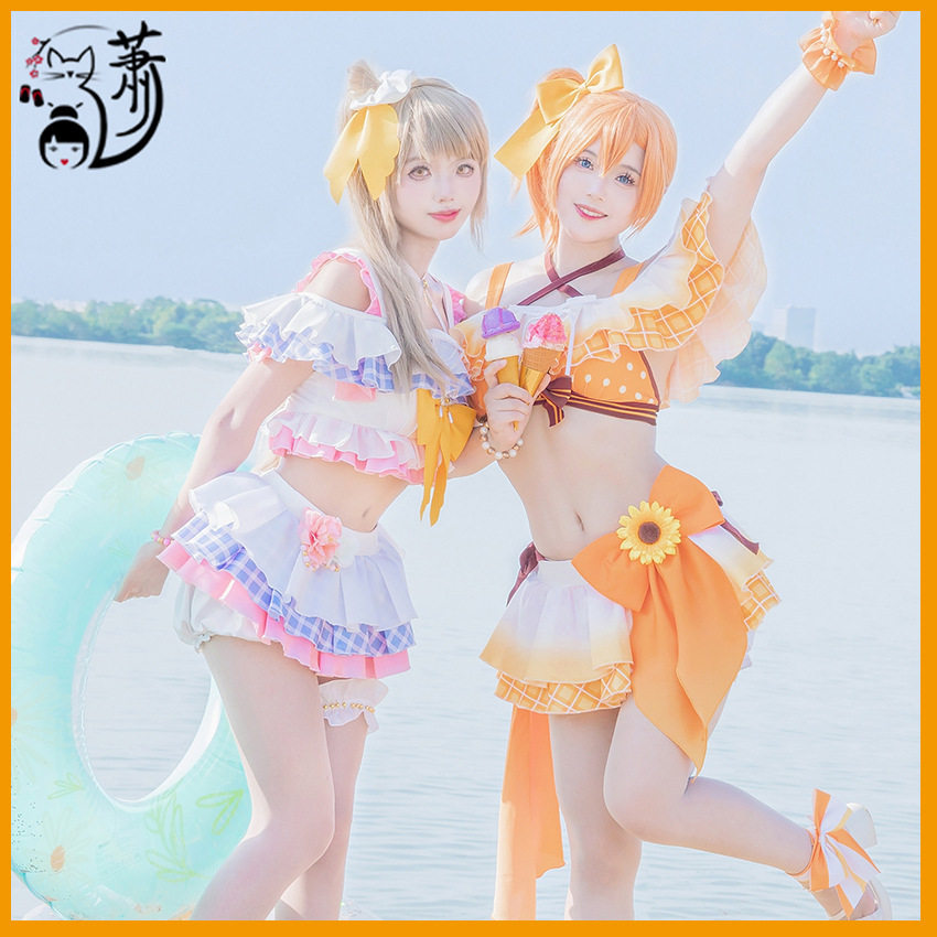 LOVELIVE水着泳衣果海绘花凛姬希妮鸟COSPLAY女打歌衣服