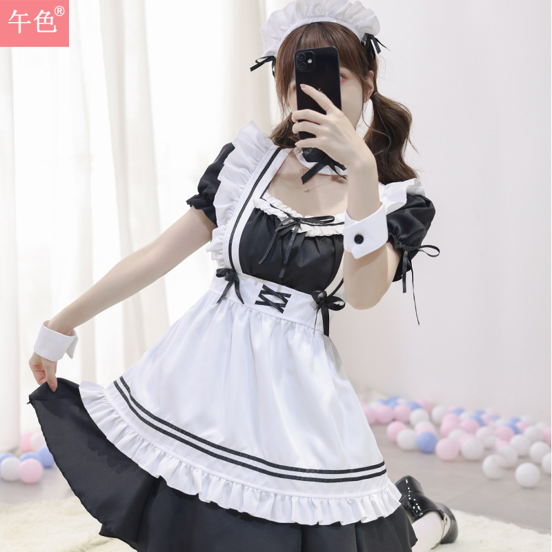 高品质版红酒甜心女仆装可爱黑白女佣洛丽塔cosplay服装动漫制服