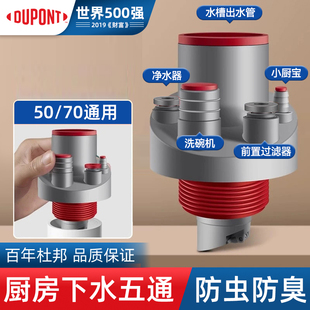杜邦厨房排水管洗菜盆下水管防臭密封塞防反臭神器下水器面盆水槽