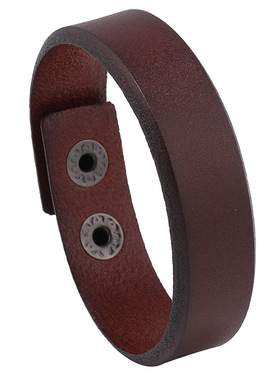 创意简约欧美复古风男士饰品个性光板朋克牛皮手链跨境热销配饰