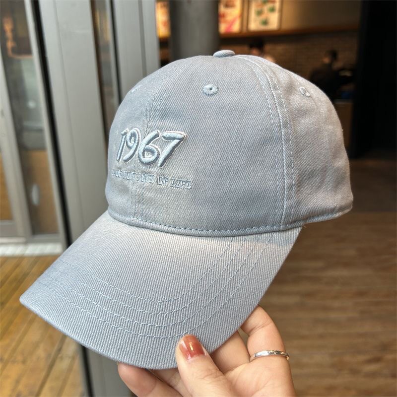 新款字母刺绣显脸小软顶棒球帽子男女小众个性渐变色遮阳鸭舌帽潮