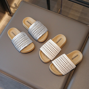 儿童拖鞋可外穿编织勃肯鞋夏天海边鞋子露趾户外凉拖鞋一字公主鞋