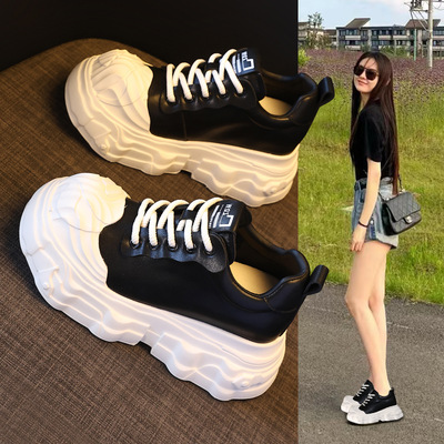 80066-1厚底内增高ins网红超软小白鞋女2026春季新款运动休闲板鞋
