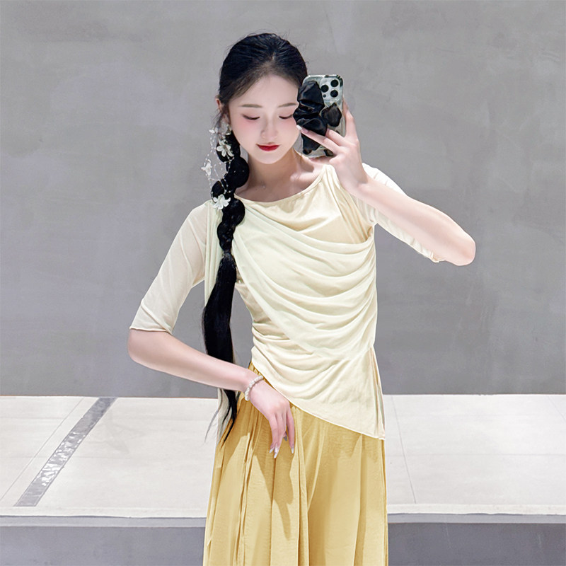 古典舞练功服女新款拼接网纱