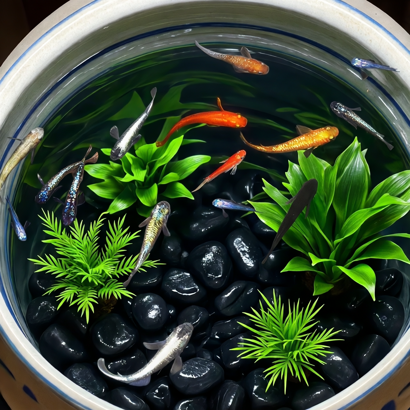 精品观背青鳉鱼不打氧好养冷水淡水小型观赏鱼星光青鳉斑马孔雀鱼