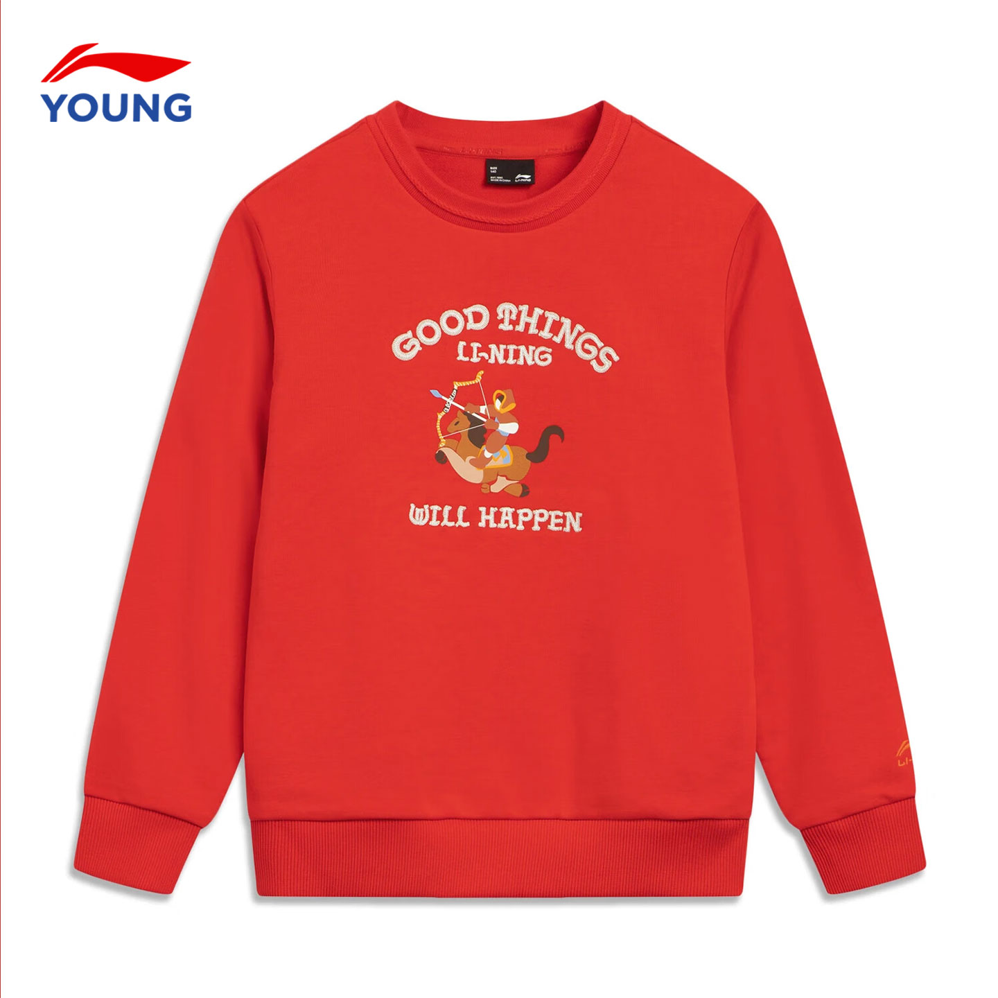 李宁儿童红色新年卫衣男女大童