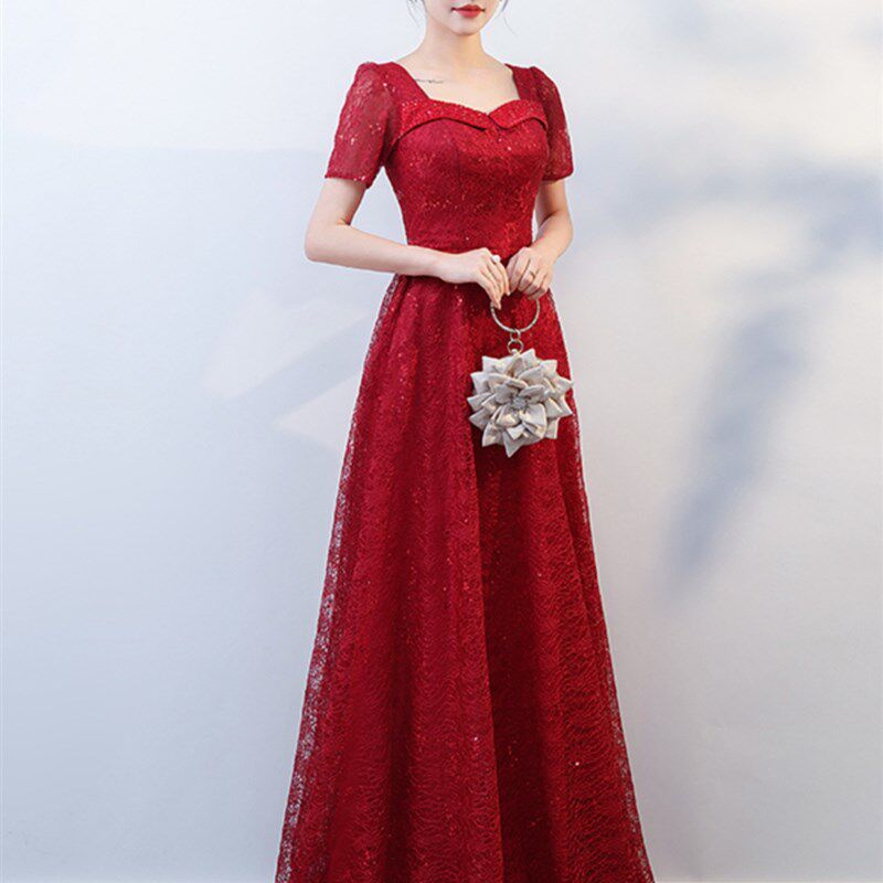 蓝色合唱团演出服女长裙2025新款气质学生大合唱队朗诵晚礼服长款