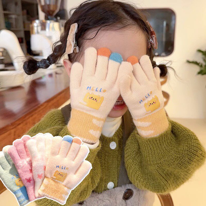 极速宝宝手套冬天加绒保暖防冻手男女童1一3岁婴幼儿小童五指手套