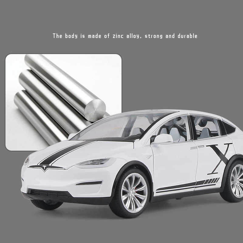 新品1:24 Tesla Model X SUV Alloy Car Model Diecast Metal Veh