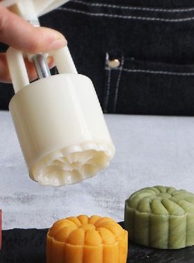 Mooncake Mold Set DIY Plastic Pastries Cake Plungers Hand