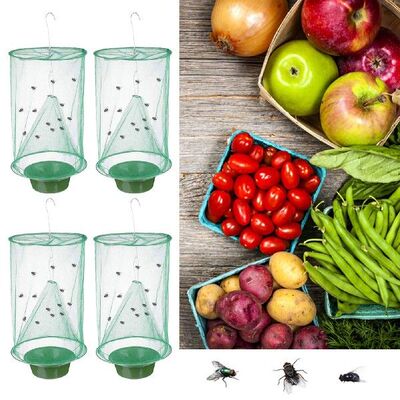 4 Pack Outdoor Ranch Fly Trap Foldable Hung Fly Trap