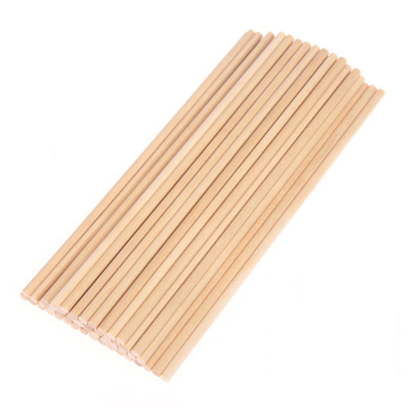 极速50Pcs Round Wooden Stick Wood Natural Wood Color Cake Do