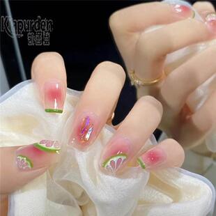 儿童指甲贴11岁无毒无味女孩12果冻胶女童8穿戴甲小学生9美甲贴片