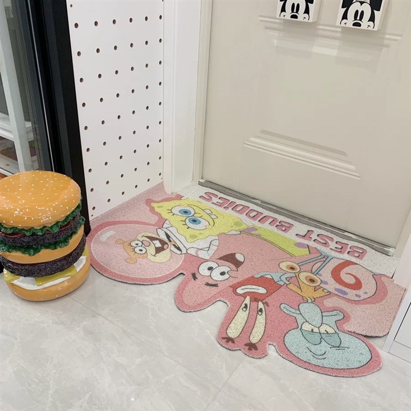 生活予你可爱卡通丝圈入户门地垫门口浴室垫子进门玄关防滑脚垫