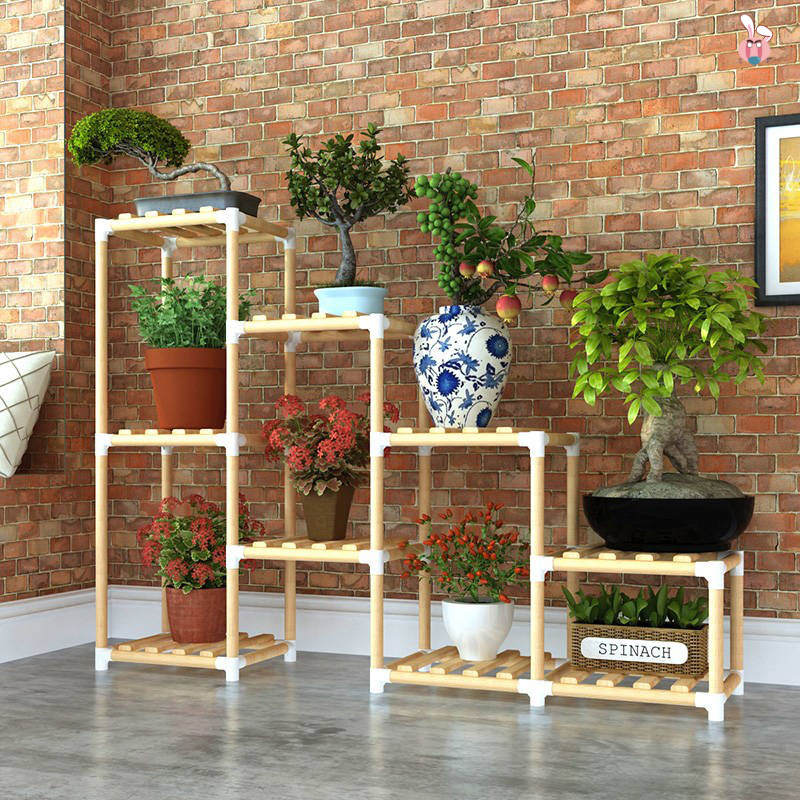 简易花架实木多层客厅多肉绿萝花盆架阳台花架子室内盆景架置物.