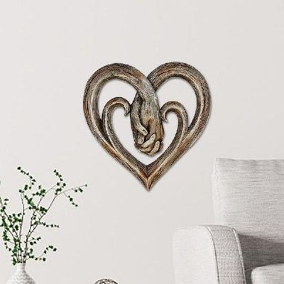 Heart Holding Hands Wall Decor Sculpture Heart Decor For
