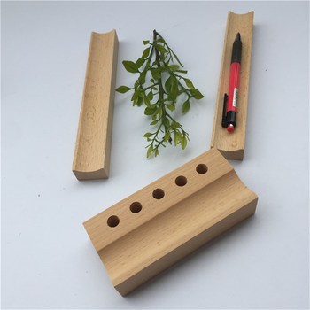 笔筒实木钢笔木制笔架子工具架木质笔托笔插花插两用笔搁创意笔座