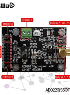 AD9226高速ADC模块 65M采样 数据采集 模数转换器 FPGA开发板配套