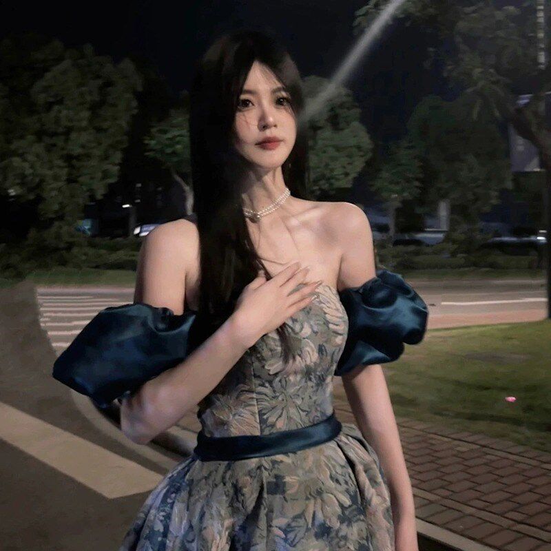 成人礼晚礼服高端轻奢小众法式主持人女生日宴会演出服学生公主裙