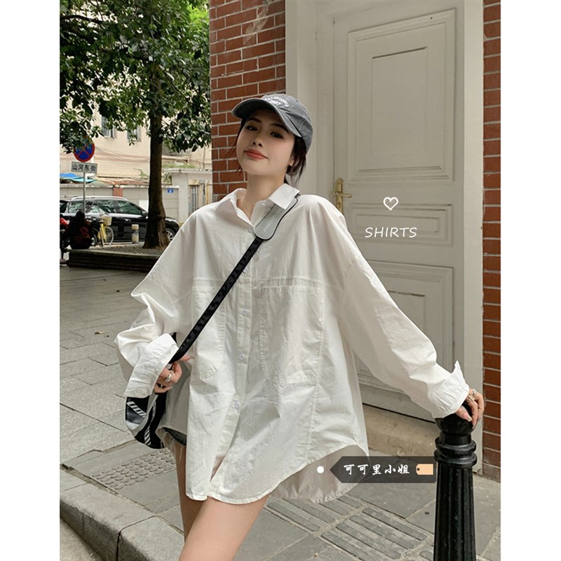 速发overs新ze韩版20款4i款设计感小众宽松中长2防晒衫上衣