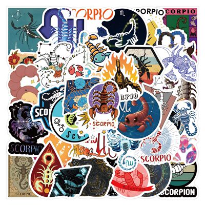 星座天蝎座Scorpio卡通涂鸦贴纸