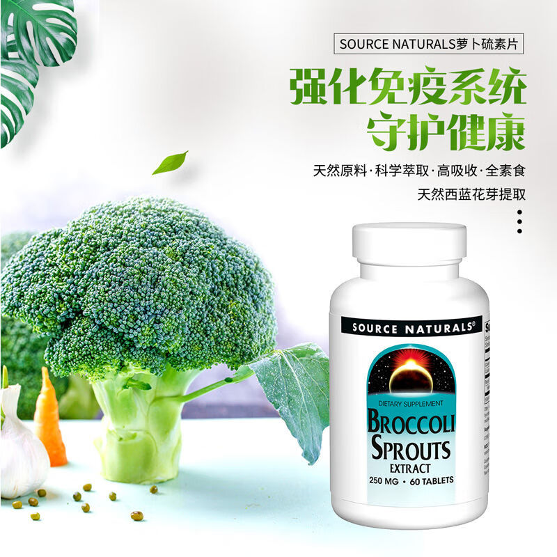 【保税直发】SURCE NATURALS萝卜硫素片西蓝花芽提取物西蓝花芽