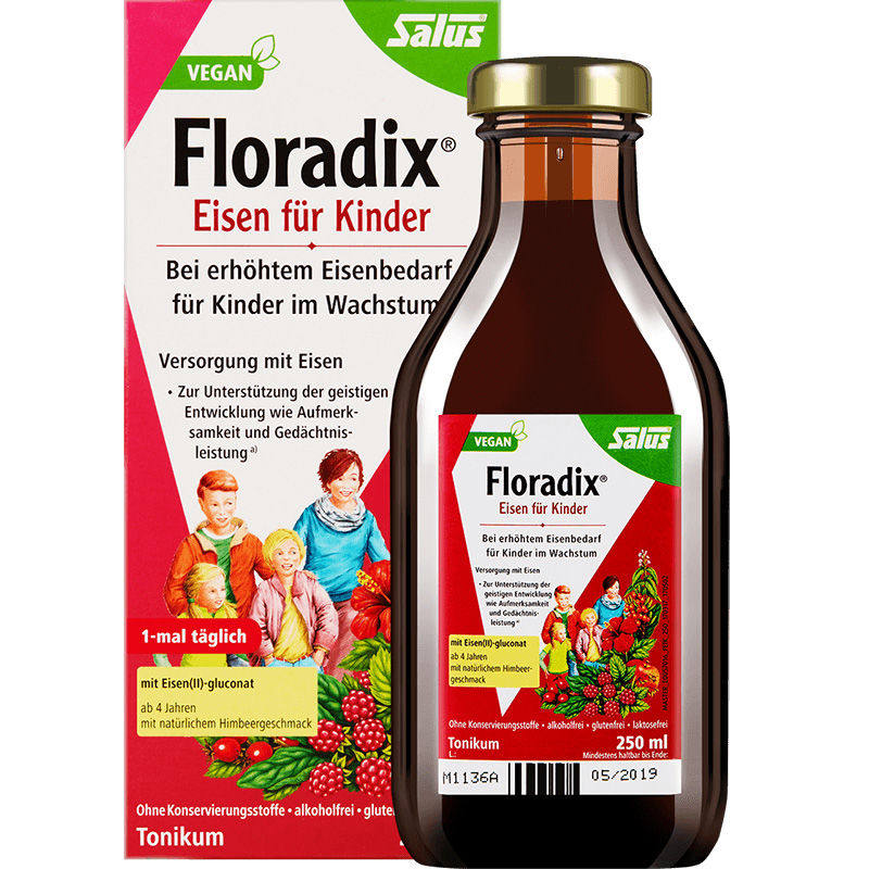 SALUS莎露斯德国进口儿童补铁口服液补充铁维生素C铁元250ml