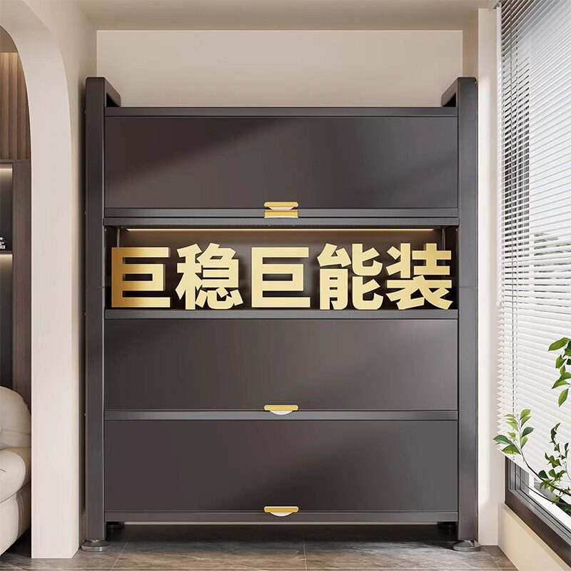 厨房餐边柜家用落地多层置物架微波炉烤箱橱柜碗柜带门防尘储物柜