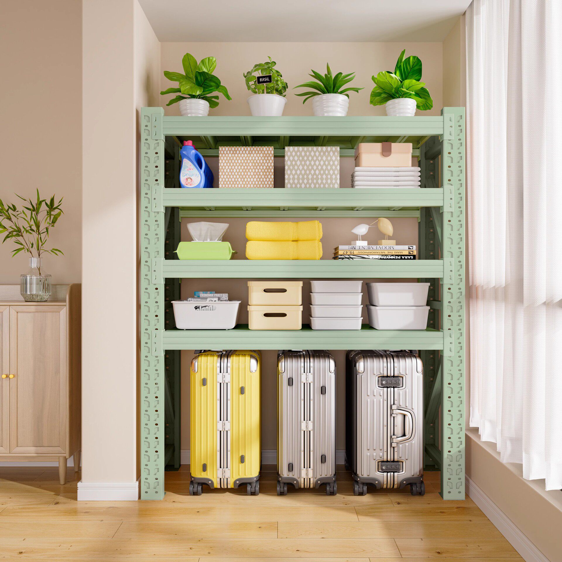 家用置物架仓库货架多层厨房架子行李箱收纳架阳台储物架高脚铁架