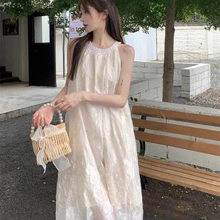 A字裙 无袖 挂脖甜美温柔风连衣裙女夏季 2025新款 宽松显瘦大码