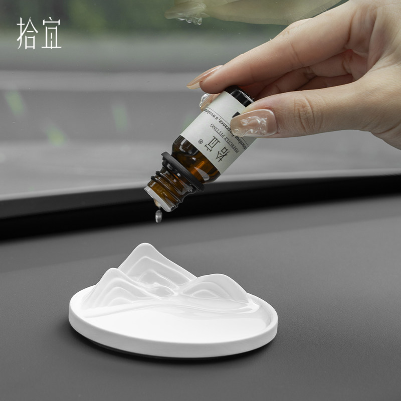 拾宜「观山」车载香薰礼盒石膏摆件汽车香水香氛高级礼盒车企定制