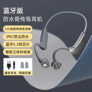 真骨传导蓝牙重磅耳机5.3不入耳防水内存挂耳式运动耳机健身专用