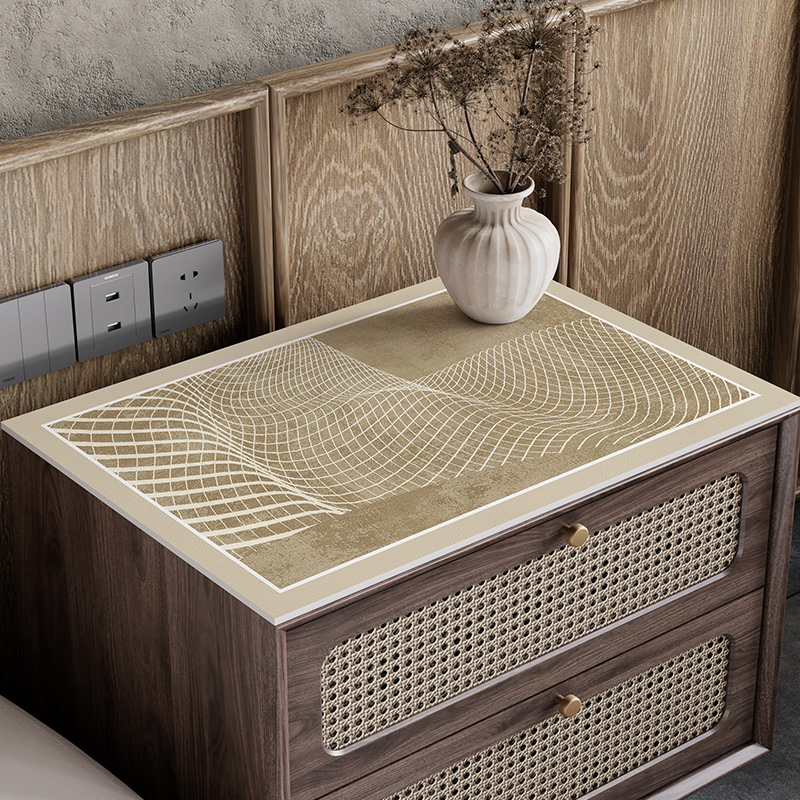 日式侘寂床头柜垫子免洗茶几桌布防水防油桌垫洗衣机电视柜盖布