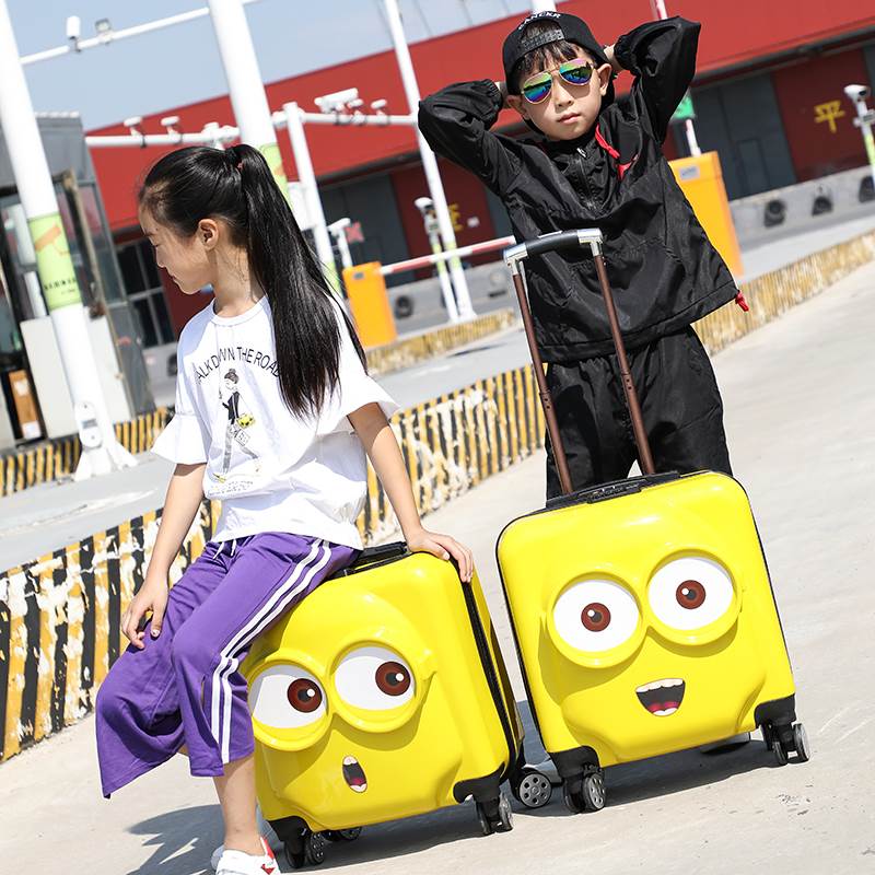 。儿童拉杆箱行李箱小孩18寸可坐旅行箱子男女宝宝万向轮卡通登机
