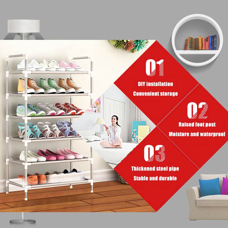 2/3/4/5/6 Multilayer Shoe Rack Organizer Metal Shoe Cabinets
