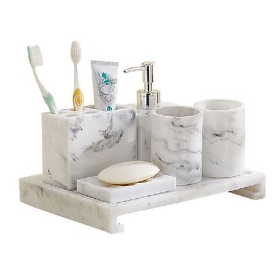 Nordic Bathroom Set Marble Pattern Resin Washroom