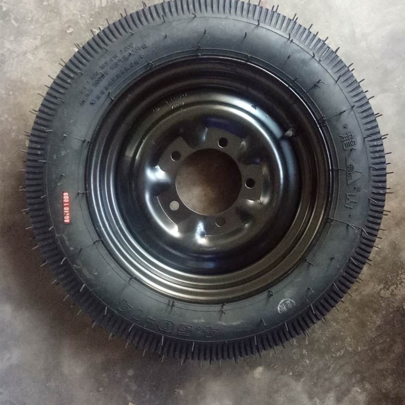 时风三轮车轮胎总成时风农用车450-14轮胎500-14钢圈三轮车前轮