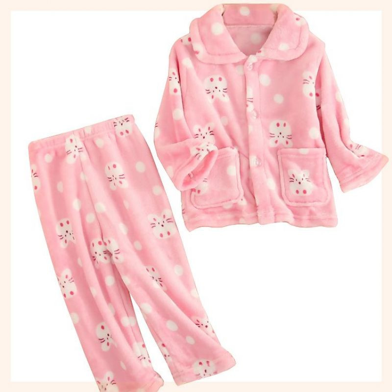 开衫秋季睡衣上衣女婴小孩子套装男童装小童抓绒珊瑚绒秋冬款.。