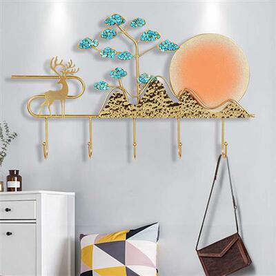 极速2021款轻奢衣帽挂架进门无痕钉挂钩墙上装饰衣架客厅玄关挂衣