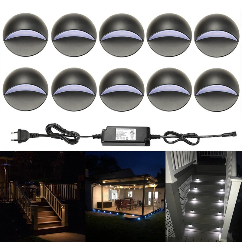 10Pcs/set 50mm Black Half Moon Waterproof Garden Yard Pathwa