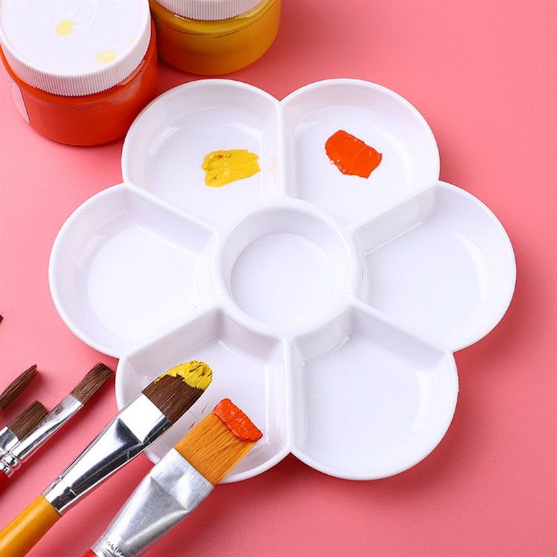 调色盘七孔国画颜料盘儿童绘画美术丙烯水彩水粉梅花调色盒调色碟,玩具/童车/益智/积木/模型,调色盘,淘宝优惠券,粉丝福利购,淘宝优惠卷