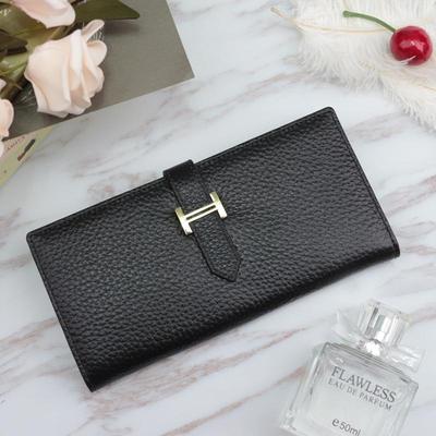 Genuine Leather Women Wallets Luxury Long Hasp Lychee Patter