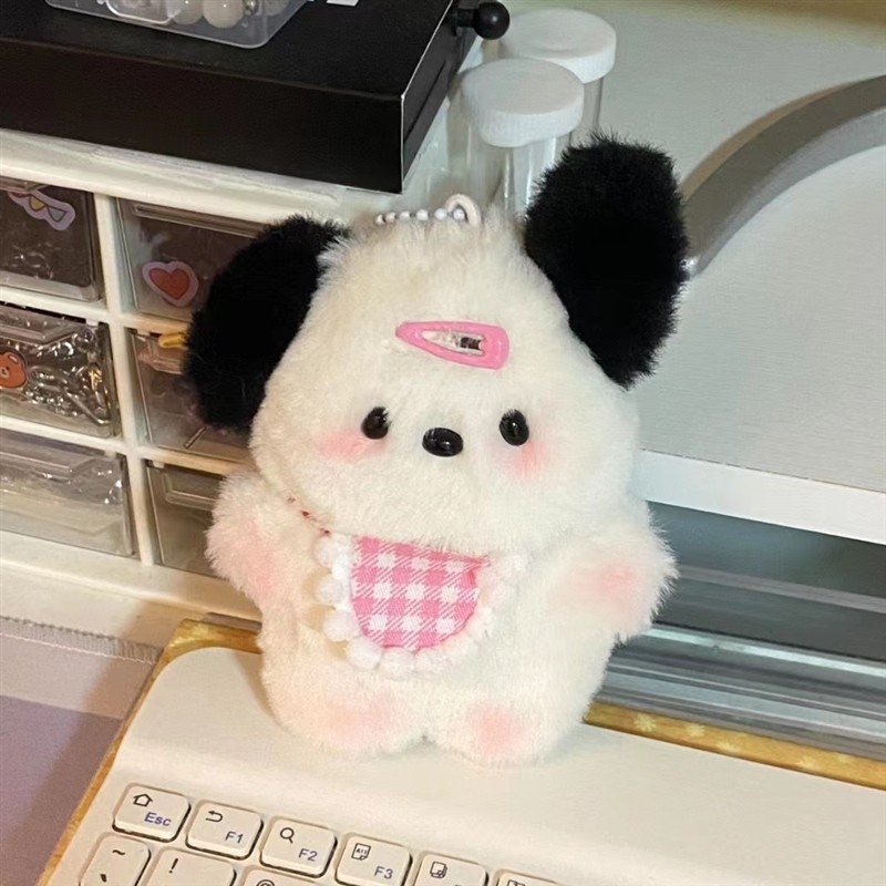 diy自制吱吱叫围兜兔兔手工材料包小兔毛绒挂件送闺蜜女朋友礼物