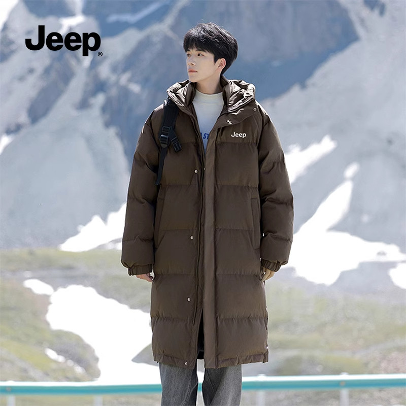 jeep吉普官方男款棉服冬季休闲长款棉袄防风保暖棉衣冬装外套男S