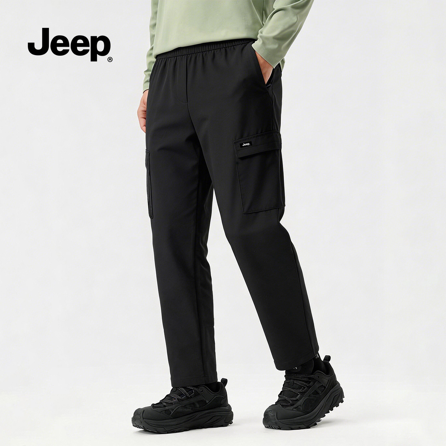 JEEP吉普男士休闲长裤2026夏季薄款运动户外直筒西裤透气修身男S