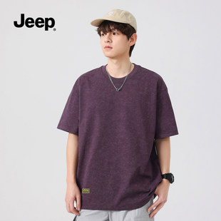 jeep吉普短袖t恤男款2025夏季新款宽松透气上衣服半袖夏装体恤X