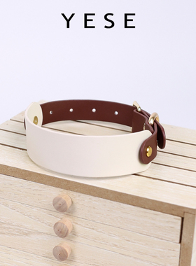 【小野涩】真皮choker项圈女亚文化定制刻字双拼色项链狗链牵引