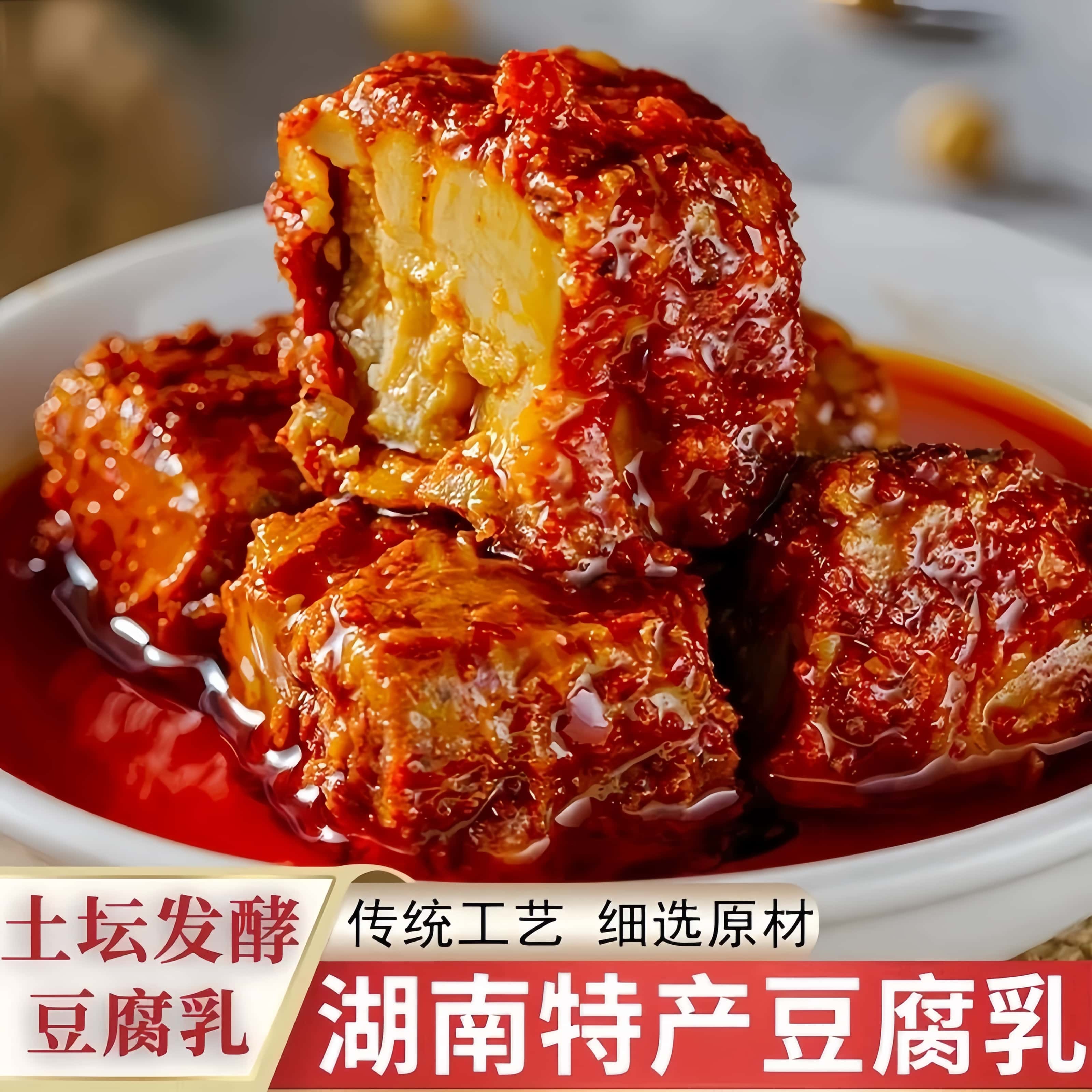霉豆腐下饭菜湖南特产香辣豆腐乳自制红腌豆腐香辣手工干腐乳麻辣