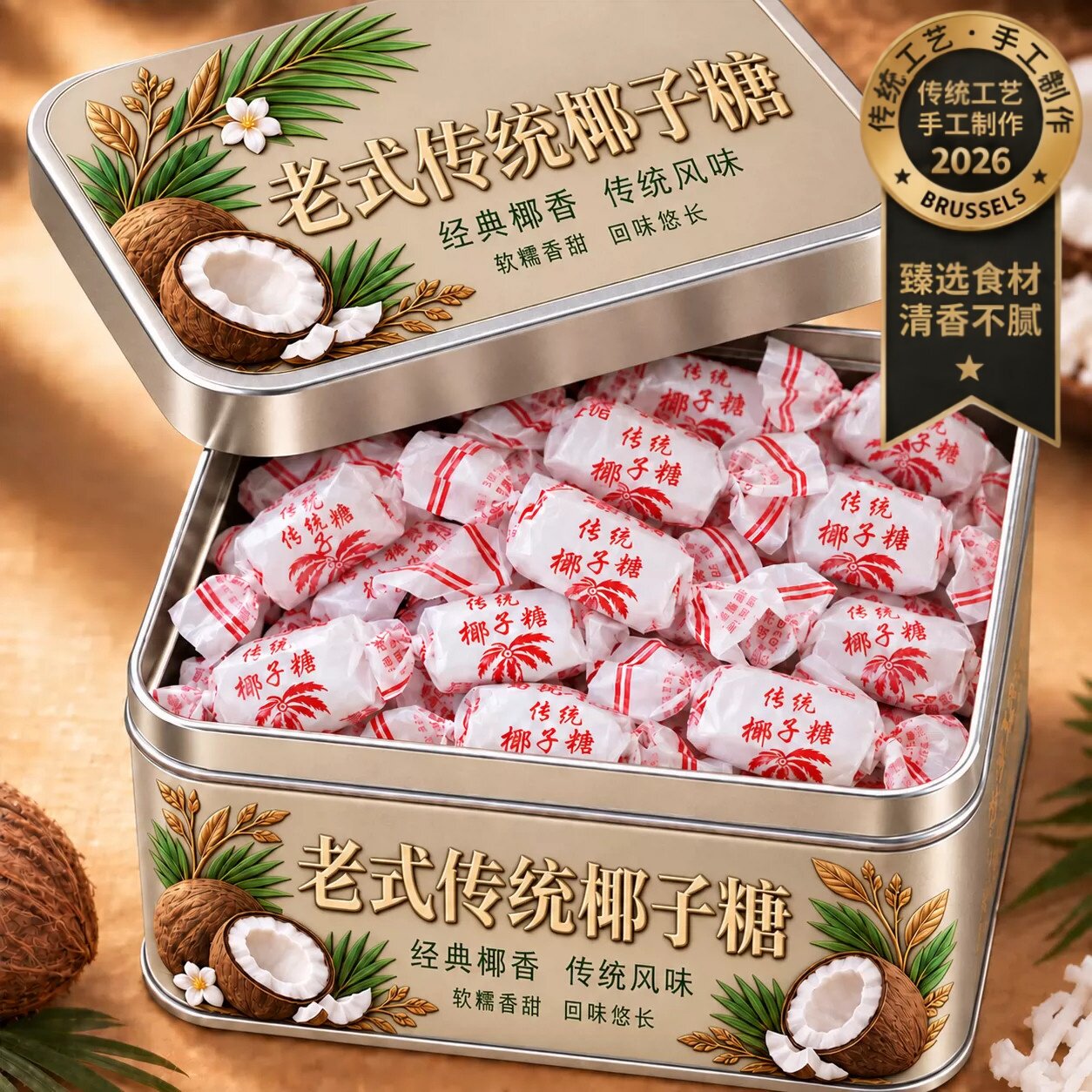 传统特浓椰子糖官方旗舰店正宗海南特产椰奶糖水果糖喜糖年货糖果