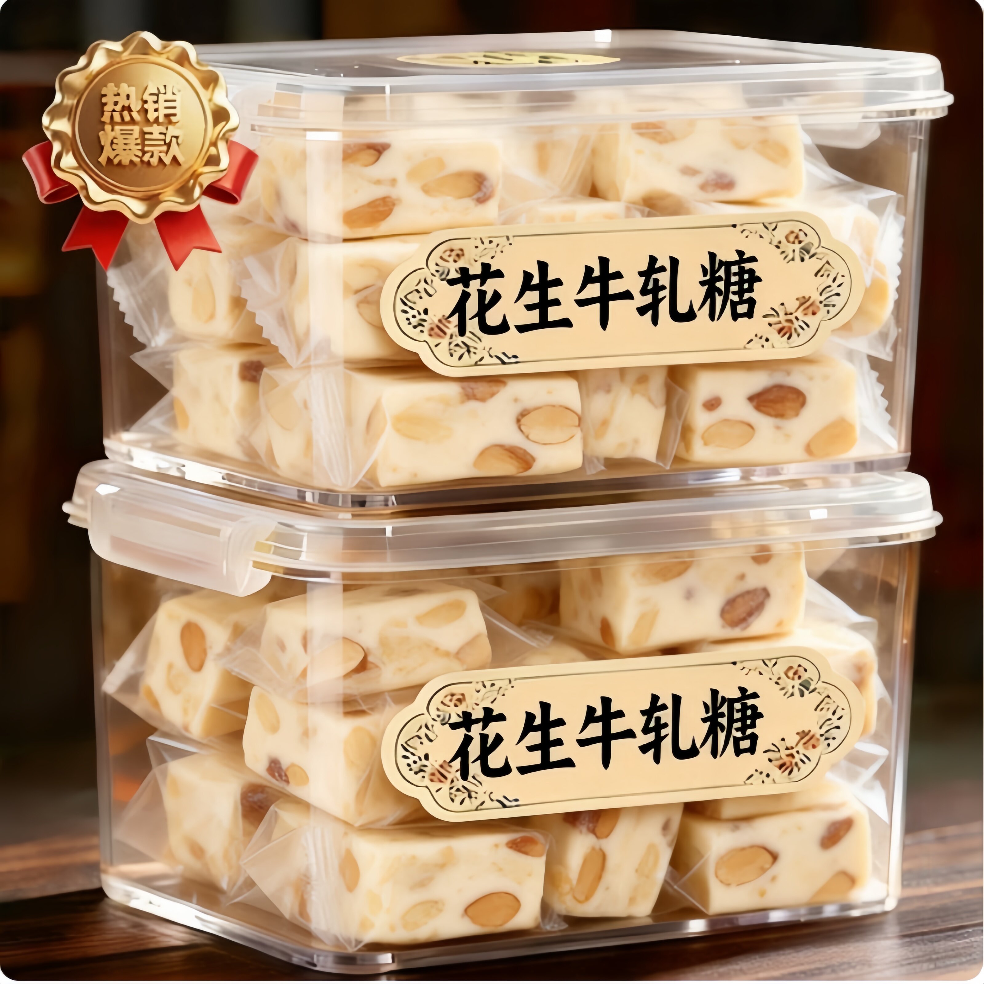 咸牛轧老酸奶牛扎花生牛轧手工奶糖正宗牛扎台湾风味喜糖婚庆年货